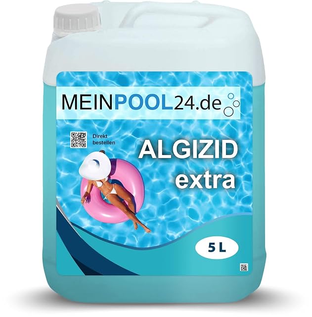 Meinpool24.de liquid algaecide in a five litre container for pool care