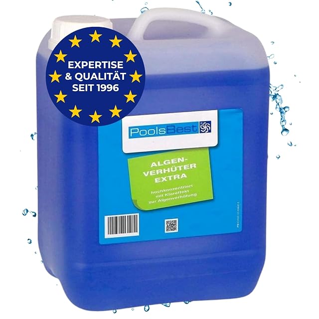 PoolsBest Algenverhüter extra, a five litre foam-free algaecide for pools