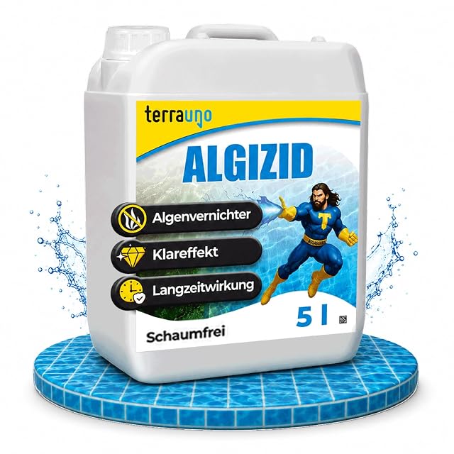 TerraUno liquid algaecide with clarifying effect in a five litre container