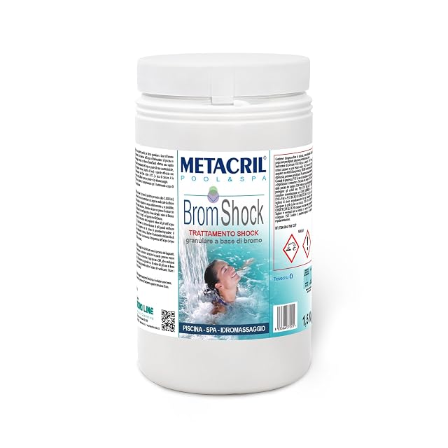 Metacril BromShock bromine granulate in a 1.5 kilogram pack for pools and spas