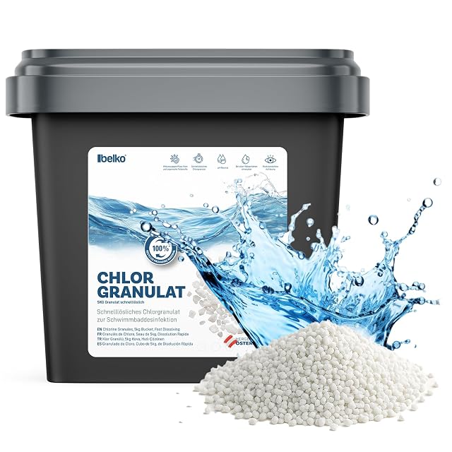 BELKO fast-dissolving chlorine granulate in a five kilogram pack