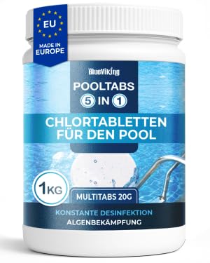 BlueViking 5-in-1 chlorine multitablets of 20 grams in a one kilogram pack
