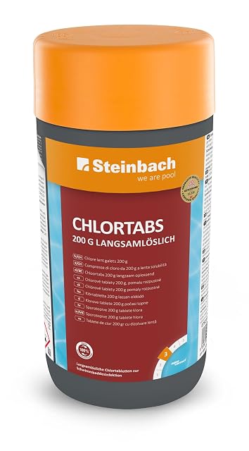 Steinbach 200 gram slow-dissolving chlorine tablets in a one kilogram pack