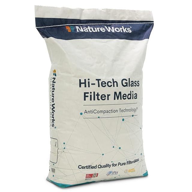 Twenty kilogram sack of Paradies Pool Nature Works filter glass made from pure flat glass