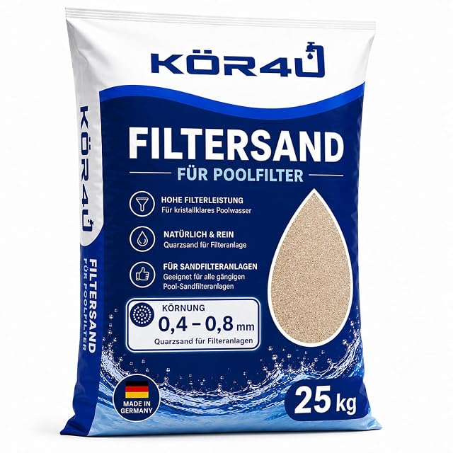 kör4u 25 kilogram sack of quartz filter sand at 0.4 to 0.8 millimetres