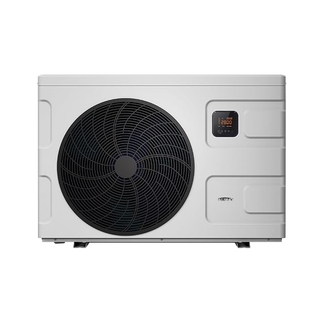 ALSAVO INVERBOOST inverter pool heat pump in an ABS housing beside a pool