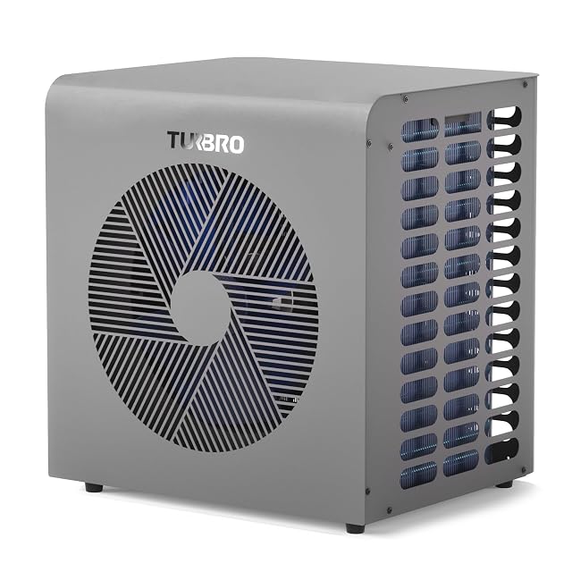 TURBRO inverter pool heat pump with hose clamps and connectors supplied