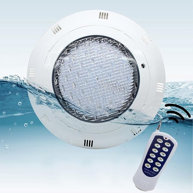 NaMaSyo 36 watt 12 volt RGB LED pool light with a waterproof connector