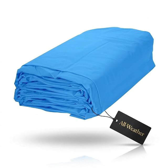 Blue ZOVAR overlap pool liner for a 360 by 90 centimetre steel wall pool