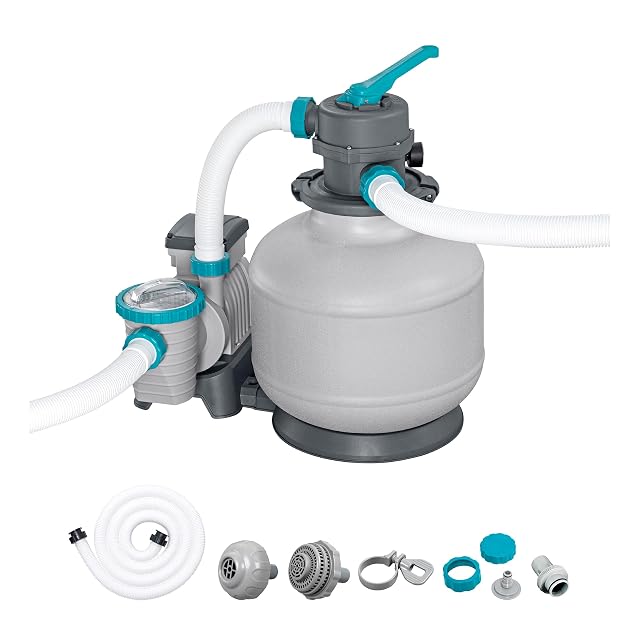Bestway sand filter system with timer, pressure gauge and two 38 millimetre hoses