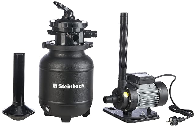 Steinbach Active Balls+ filter system with a seven-way valve and pressure gauge