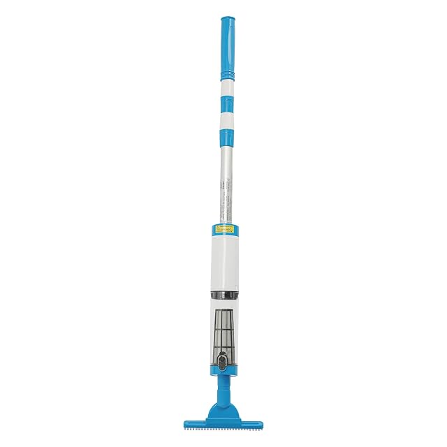 Salmeee cordless pool vacuum with three interchangeable heads and an adjustable aluminium pole