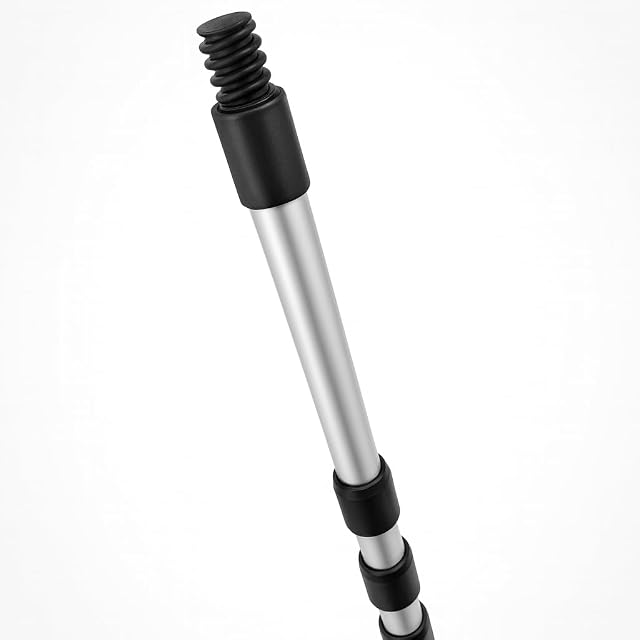 Black NEUSTANLO four metre aluminium telescopic pole with a plastic threaded head