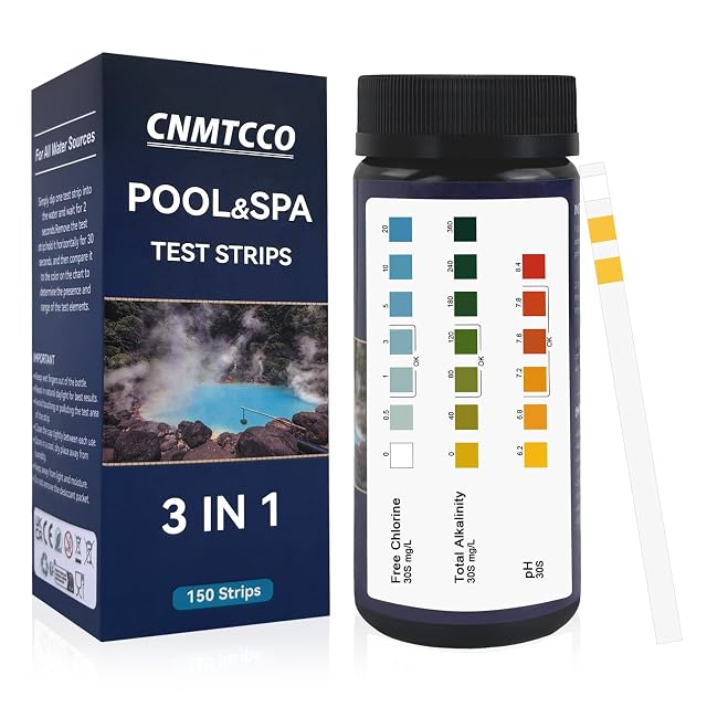 CNMTCCO 3-in-1 pool test strips, 150 in a resealable moisture-resistant tin