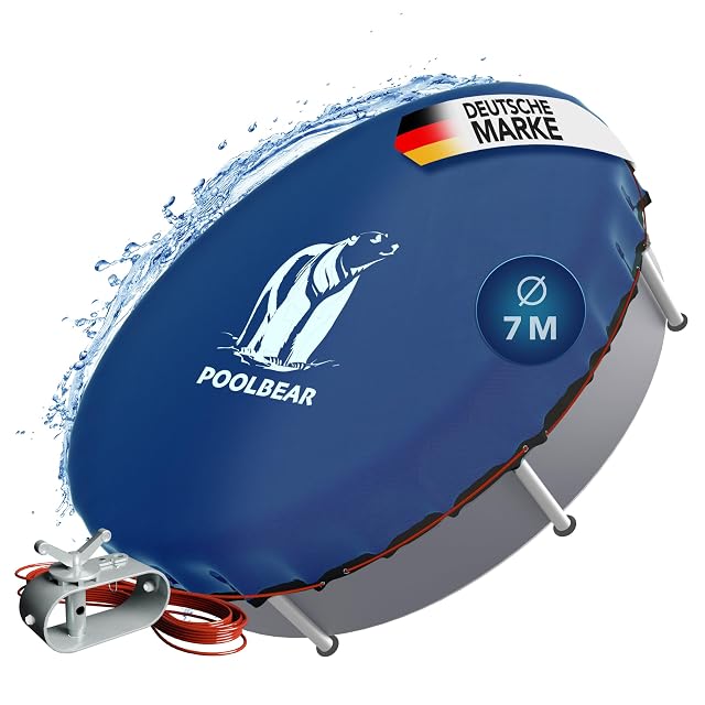 PoolBear reversible round thermo pool cover with a 3 millimetre steel cable