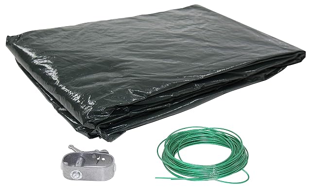 Steinbach oval winter pool cover with a tensioning cord and ratchet